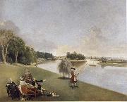 johan, A View of the grounds of Hampton House with Mrs and Mrs Garrick taking tea